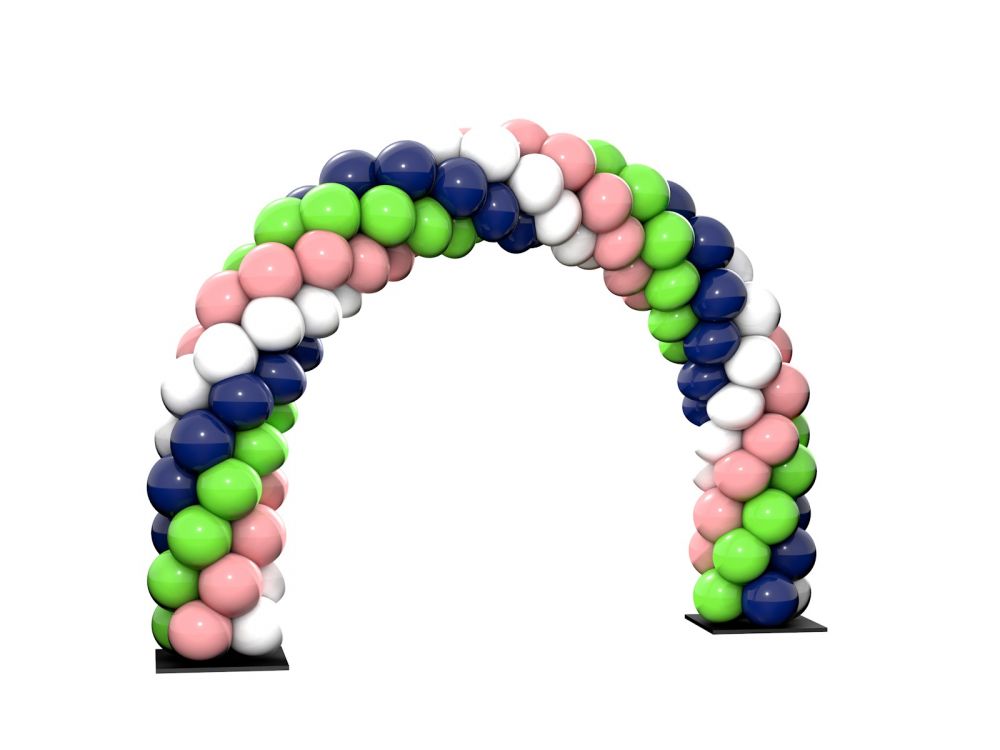 Ballonbogen Konfigurator verschiedene Muster Spirale vierfarbig